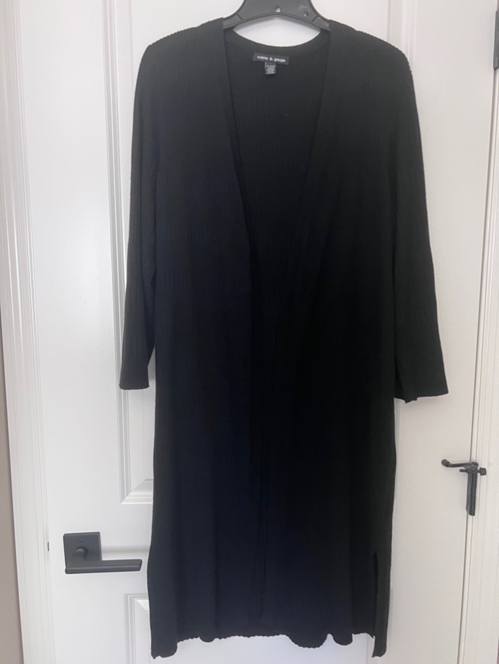 Cable & Gauge black knit duster sweater